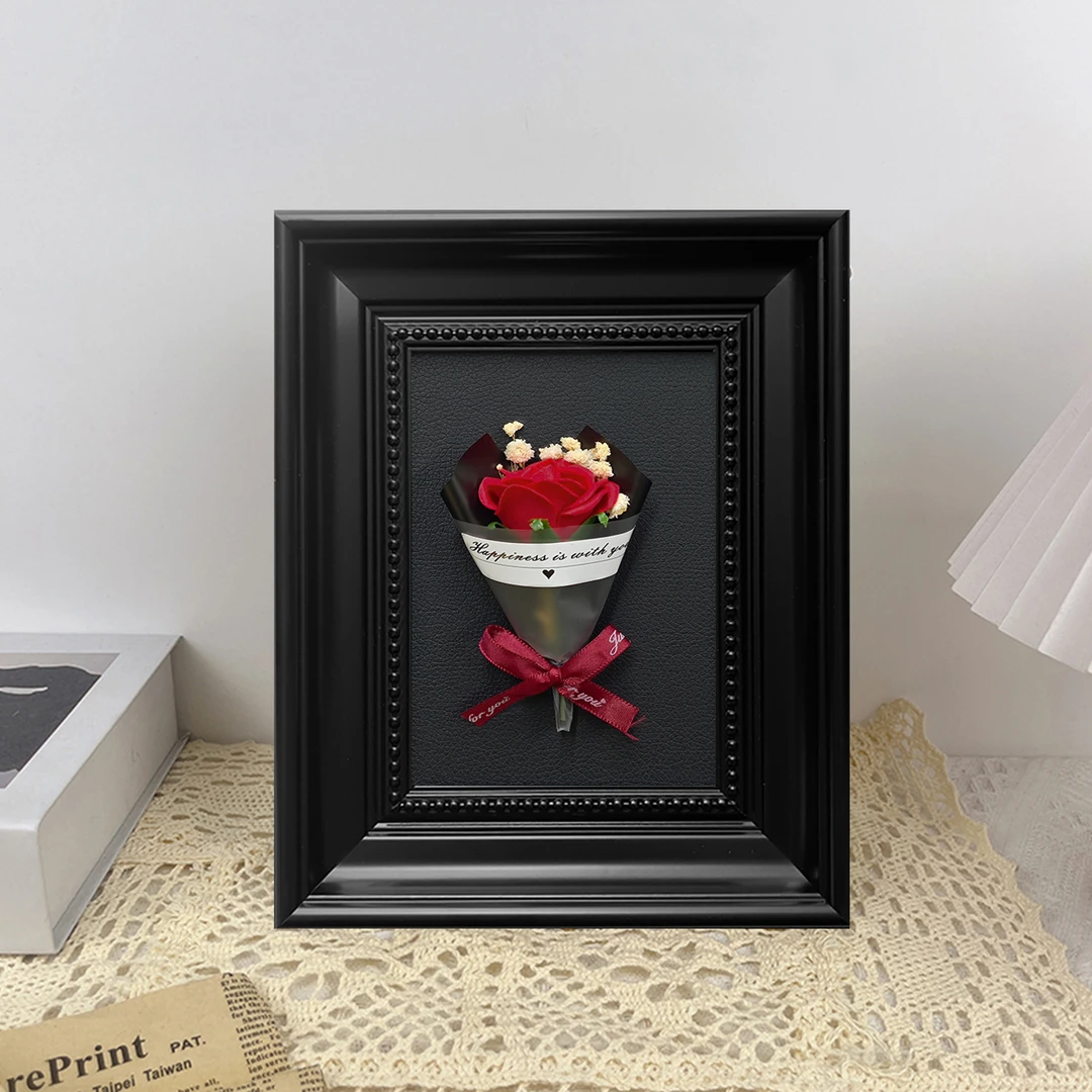 法式桌面摆画高级感摆台画客厅卧室装饰画斗柜挂画花束2025