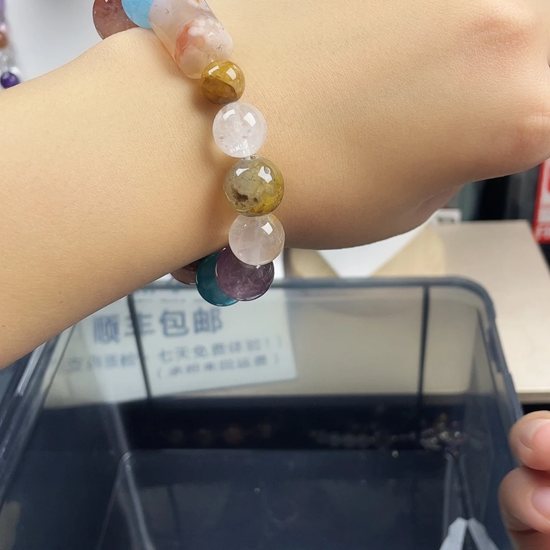 银S925镶嵌烟晶手链