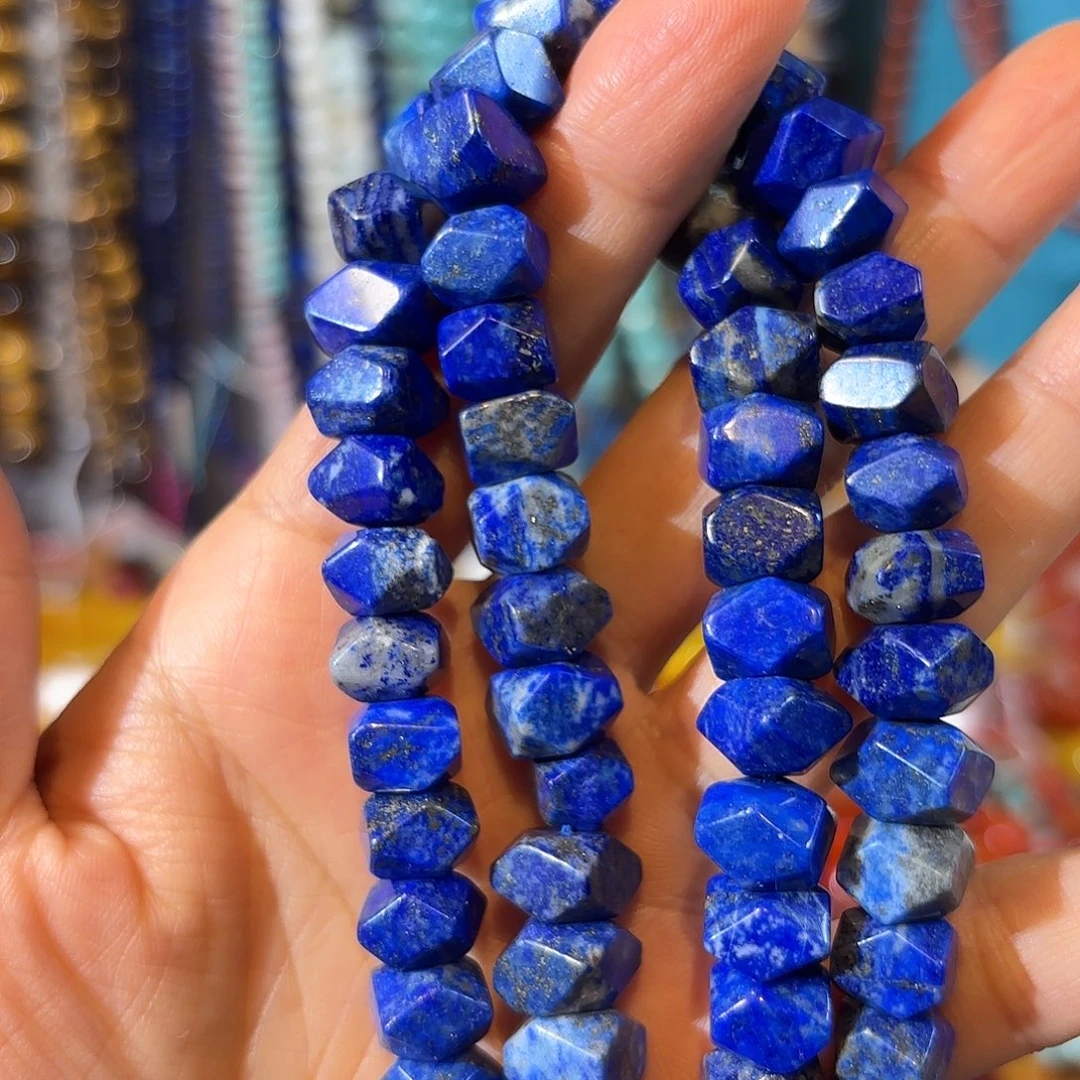 玛瑙/玉髓银S925镀金镶嵌珠宝半成品青金冲角一条