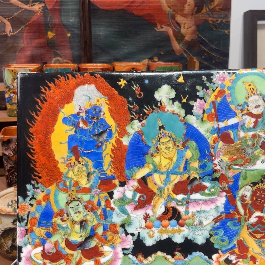 手工手绘五财瓷板画