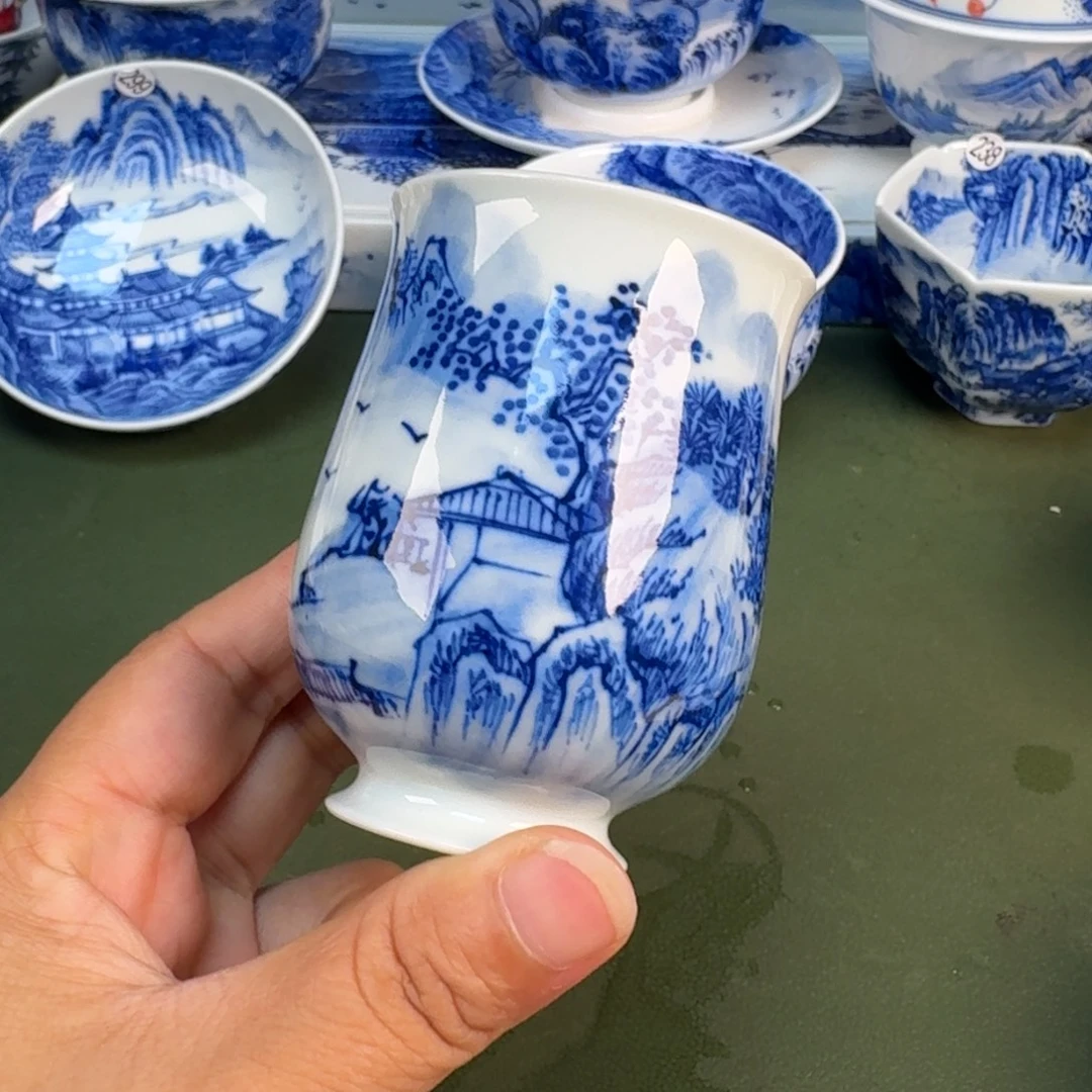 景德镇纯绘茶具圆圆205