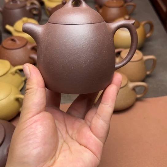 紫砂茶壶紫泥半手工220cc左右