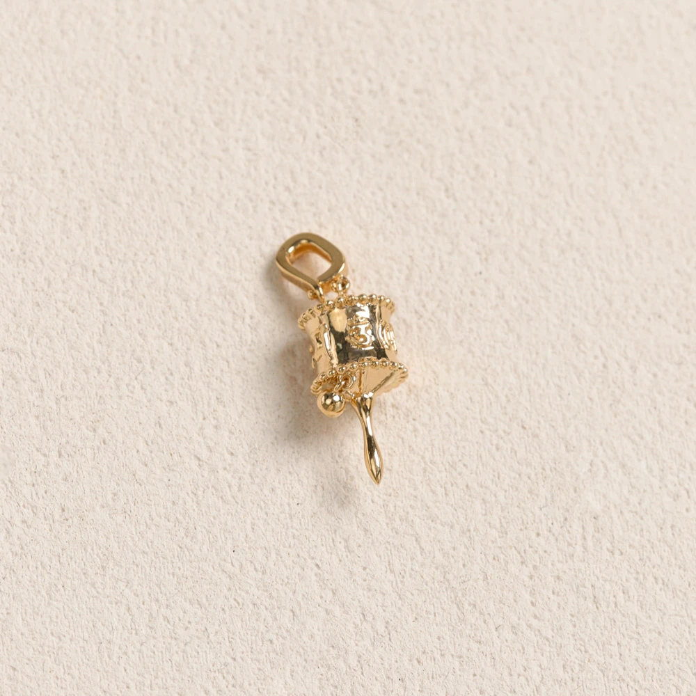 【叭哒不惑】18K金转金筒多功能单只吊坠23*7mm重1.5g