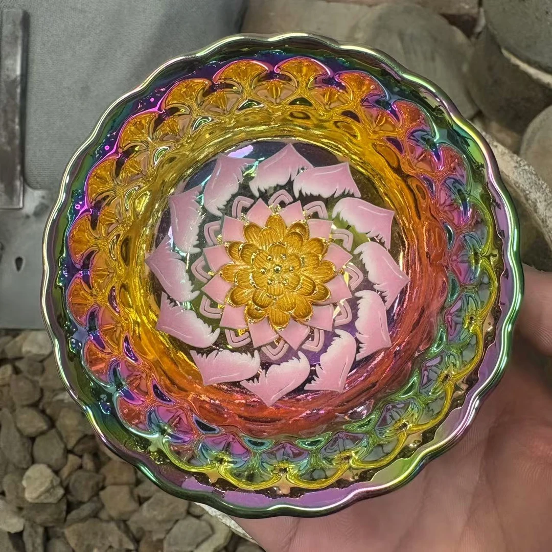 手工茶器 七彩梦幻 红粉佳人主人杯