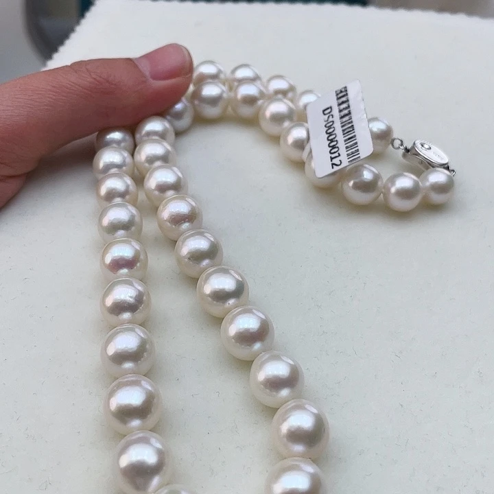 淡水珍珠颈饰银S925镶嵌卡10极光炫彩高品