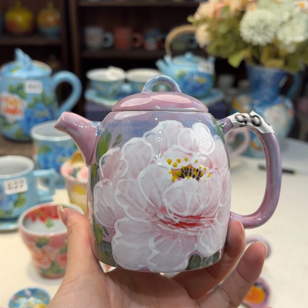 景德镇手绘高温釉下彩陶瓷茶具