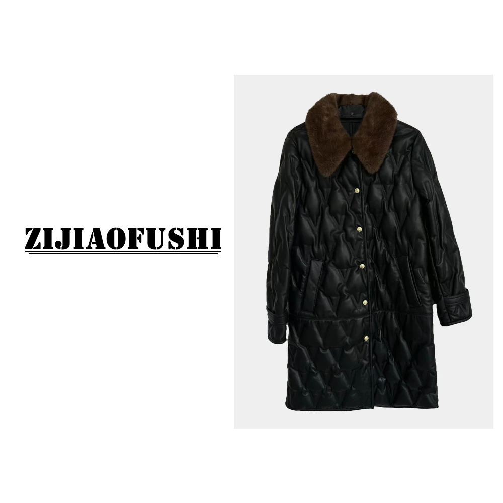 HLJ   紫娇服饰     CJQ-136  水貂毛领羽绒外套   5