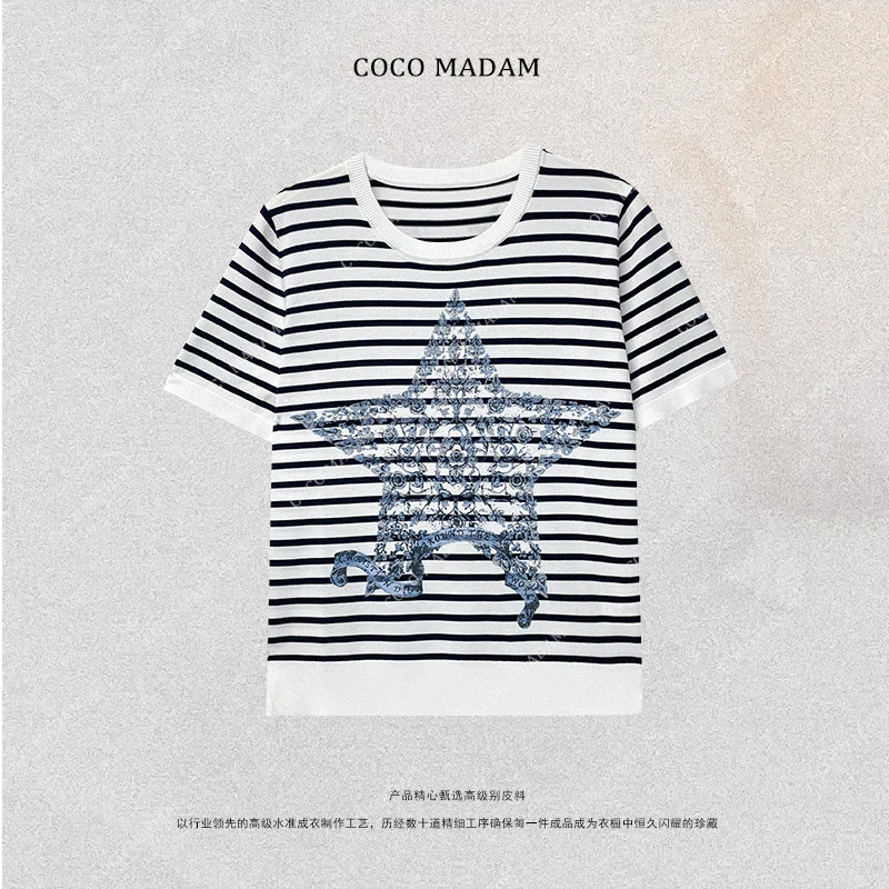 NIUNIU ·T-175 圆领条纹T恤上衣