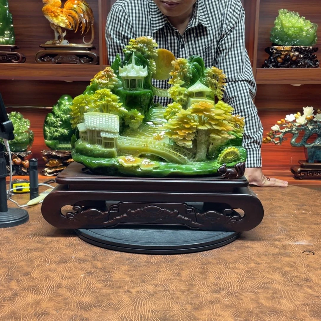 星***灯玉手工雕刻岫玉摆件