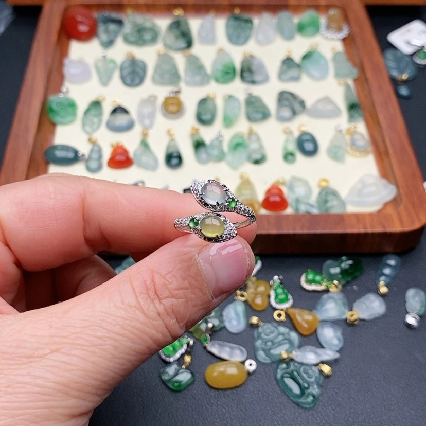 【闪购商品】翡翠戒指银S925镶嵌?****戒指