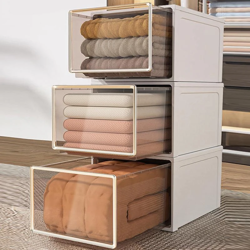 收纳箱抽屉式家用衣柜收纳盒透明塑料大容量衣服衣物储物盒整理箱