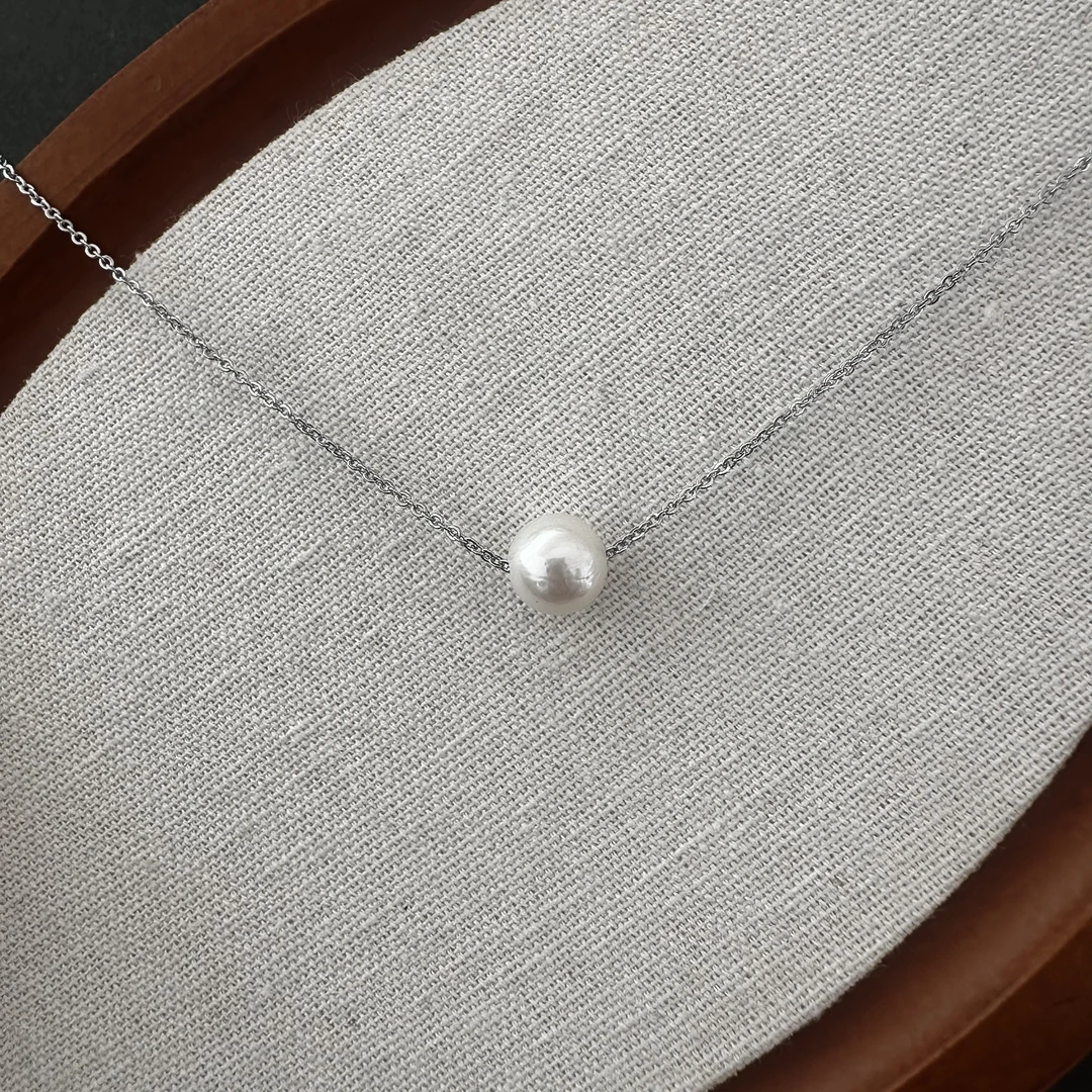 天然淡水珍珠吊坠（赠送银链）9.5mm-107