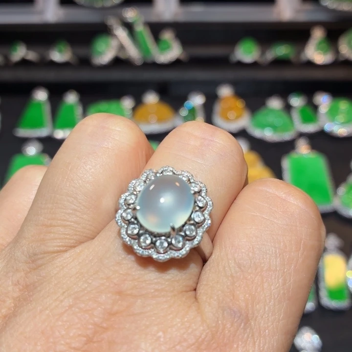 翡翠18K金镶嵌吊坠(不含链)翡翠