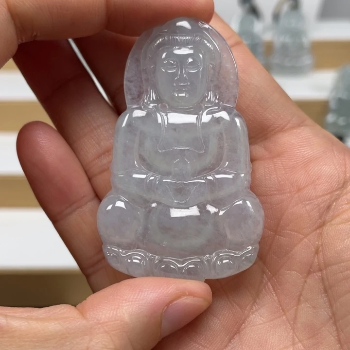 翡翠未镶嵌颈饰天然缅甸翡翠A货观音109号