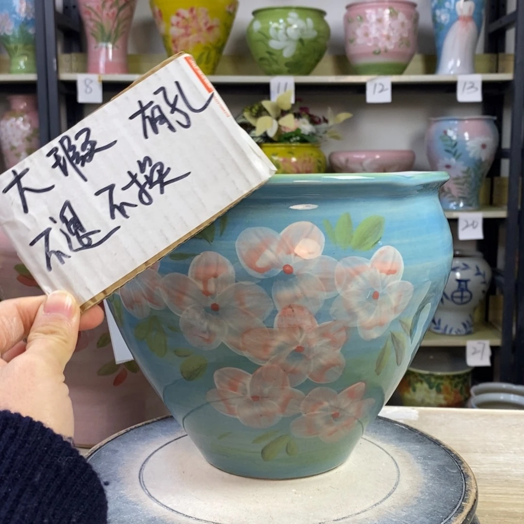 景德镇手工手绘陶瓷花盆