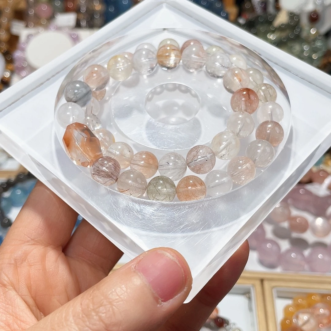 木***牧水晶未镶嵌手链彩兔双圈10