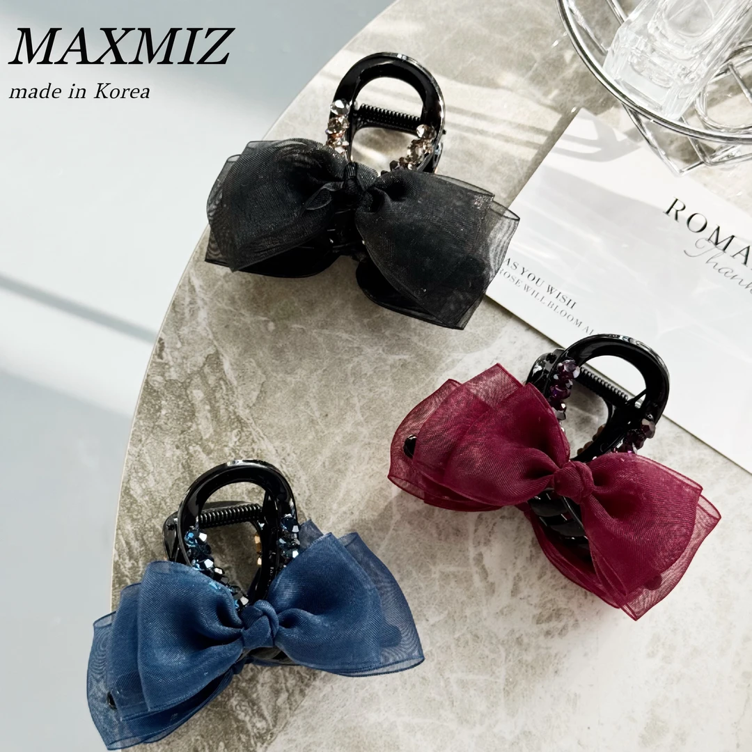 东大门 韩国新款蝴蝶结闪钻抓夹简约高级百搭气质轻奢款2085