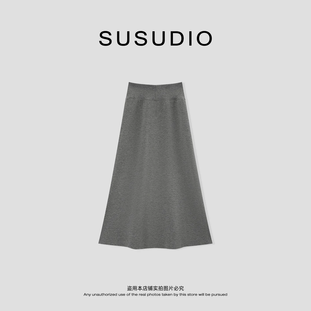 SUSUDIO 蚂蚁腰 舒适显腰细腿瘦垂感高弹遮胯半身裙 E5085