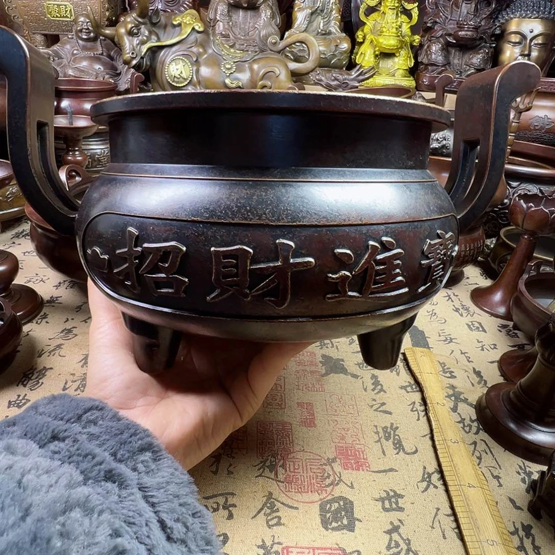 铜香炉烧香炉家用供奉佛像炉