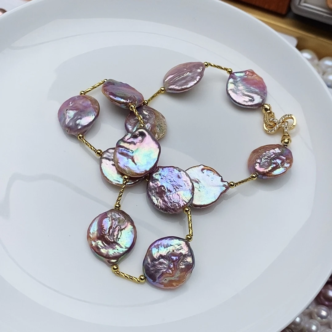 银S925镶嵌淡水珍珠颈饰