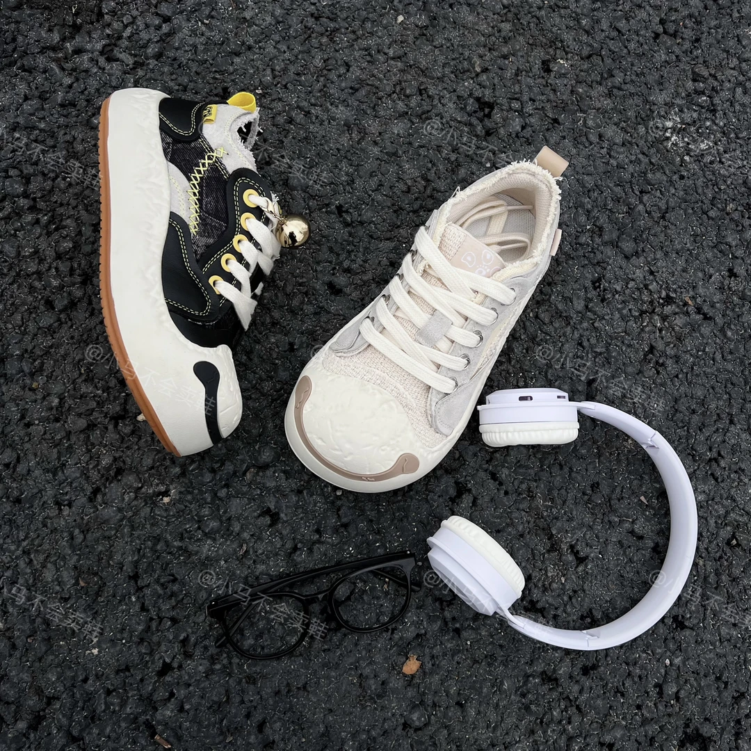 小马家【清仓款】NO退NO换 开口笑系列厚底帆布鞋怪铃铛溶解大头鞋