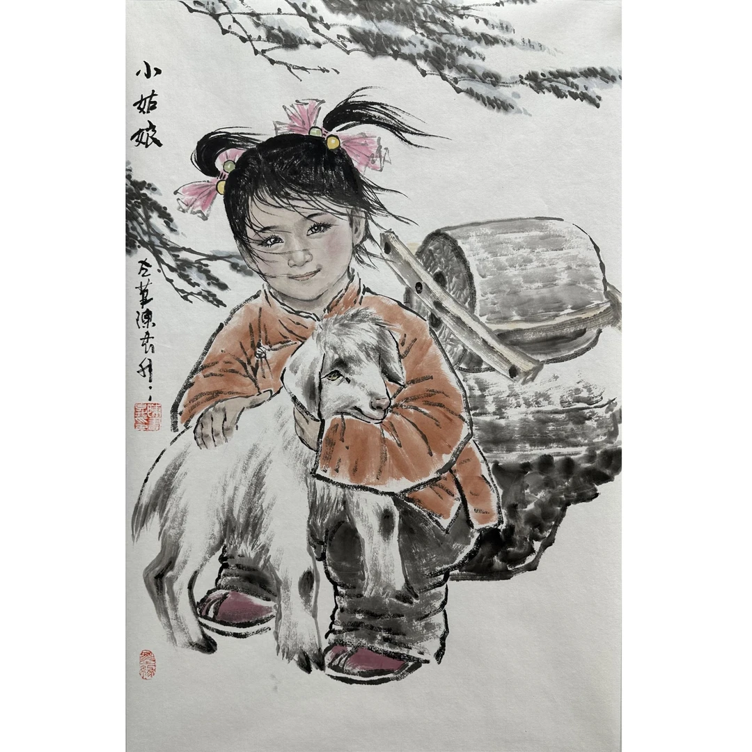 陈书升老师写实人物，尺寸69cm*46cm  2.8平尺  带合影