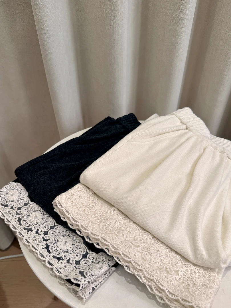 【花边直简裤】运动  时尚 休闲 百搭 秋季 宽松 垂感  休闲裤