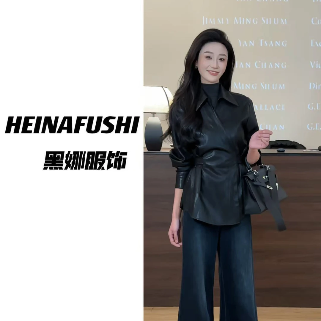 HEINA【气场全开】酷飒一片式皮衣9771