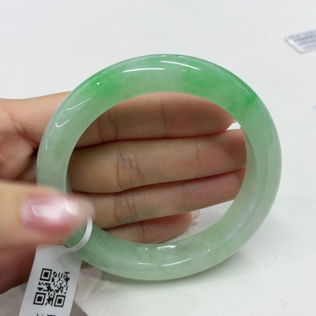 翡翠未镶嵌手镯缅甸翡翠手镯57.4
