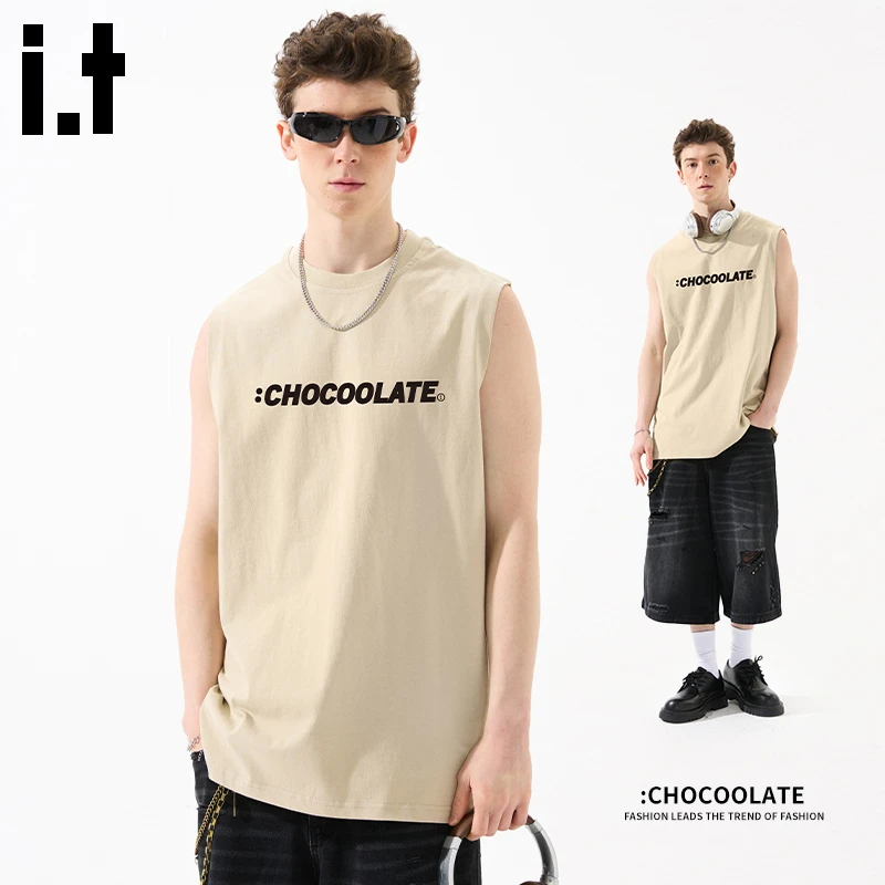 i.t:CHOCOOLATE美式坎肩背心男2025夏季薄款潮牌高街宽松外穿t恤