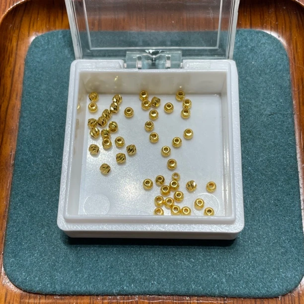 足金999素金5D硬金2.5mm车花珠（此订单发10个）