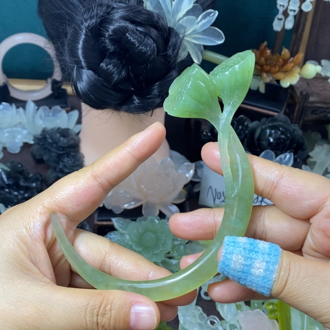 蛇纹石玉未镶嵌发饰