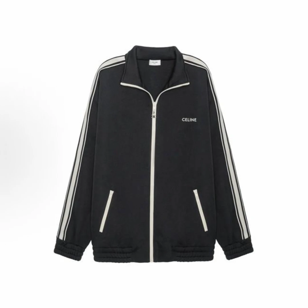 95新 Celine/思琳 Logo刺绣宽松拉链长袖卫衣M码
