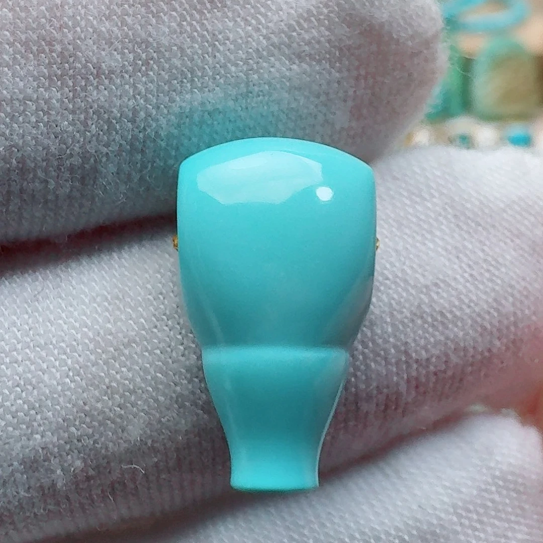 绿松石未镶嵌珠宝奇石精致三通