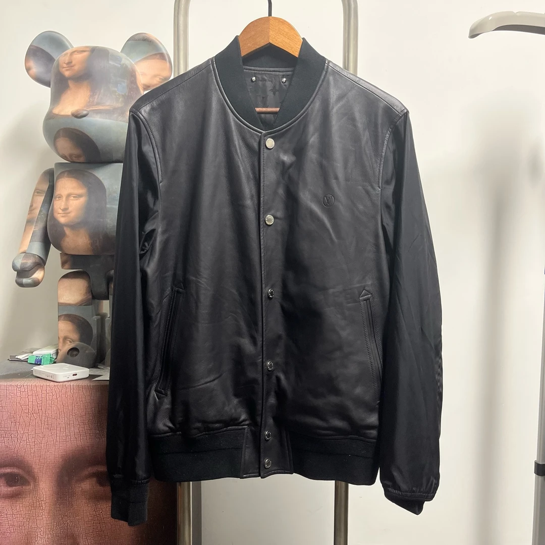 99新 LouisVuitton/路易威登 Lv皮衣满印双面夹克尺码：48
