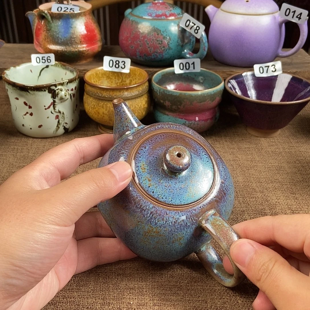 瓷片钧瓷茶壶艺术