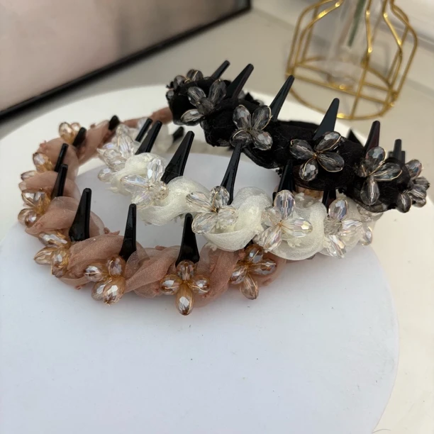 泊瑞雅原创设计水晶花朵发箍时尚发卡网红头箍