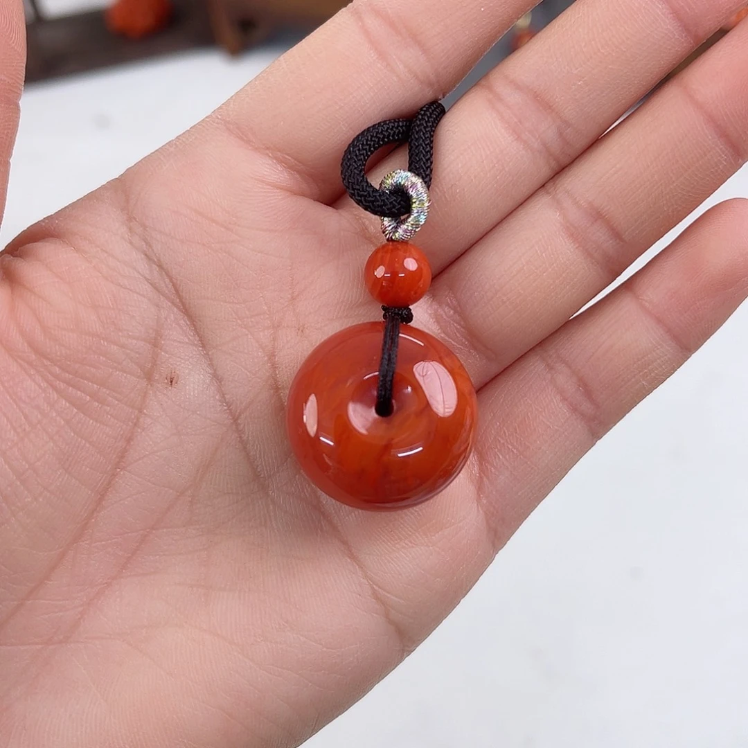 南红玛瑙平安扣未镶嵌