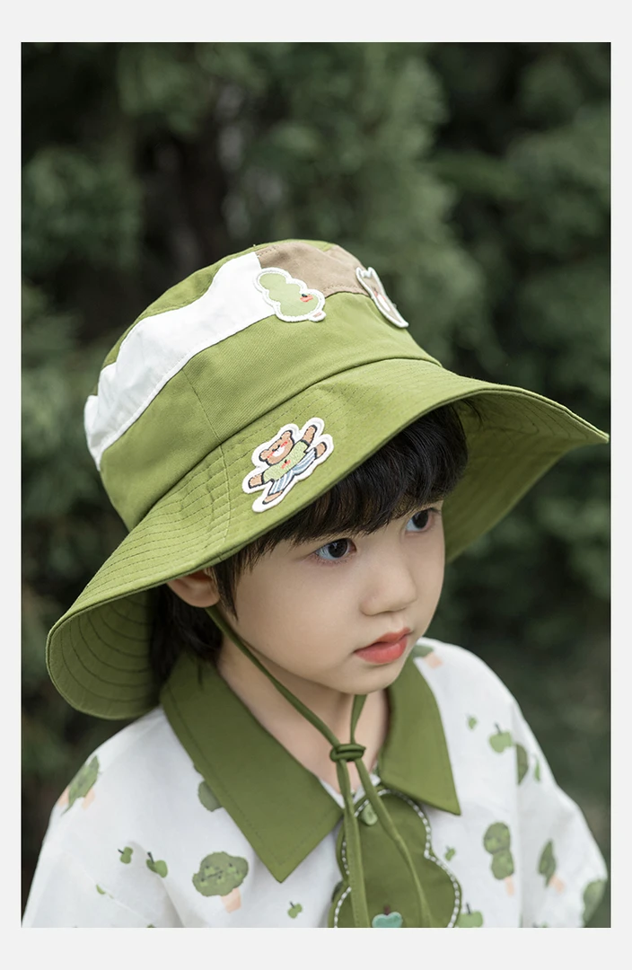 YOEHYAUL/幼悠夏三波【爱吃苹果】男童原创苹果熊系列帽子潮 S1691