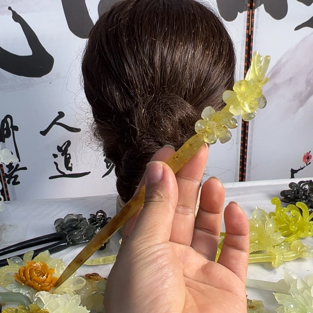 蛇纹石玉未镶嵌发饰