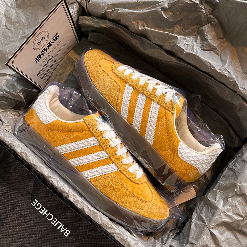 香港正品黄色德训鞋男女款2025秋季新款复古情侣运动休闲阿甘板鞋