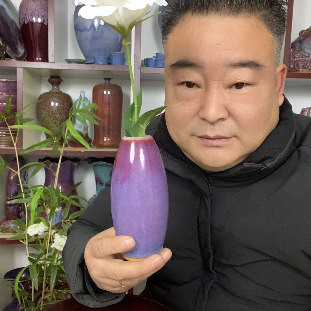 瓶钧瓷小花瓶高温窑变