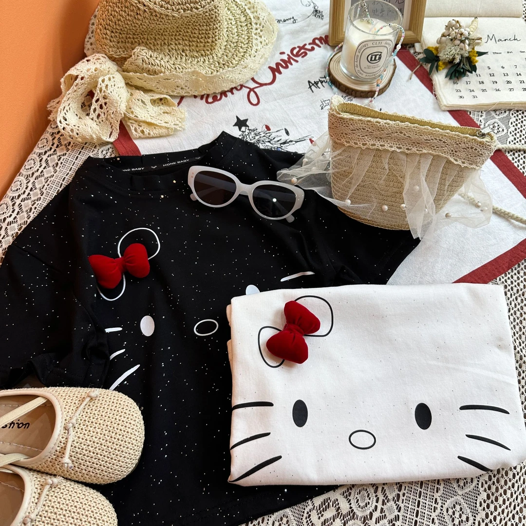 2025儿童夏季helloKT满天星短袖T恤