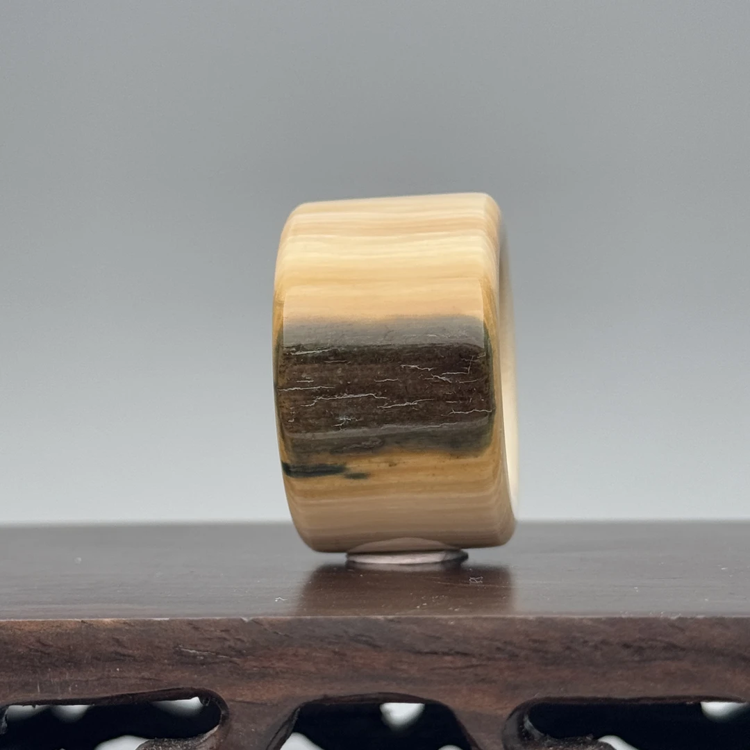 DEZHI/德志22+高20mm厚5mm蓝皮扳指天然猛犸牙K690