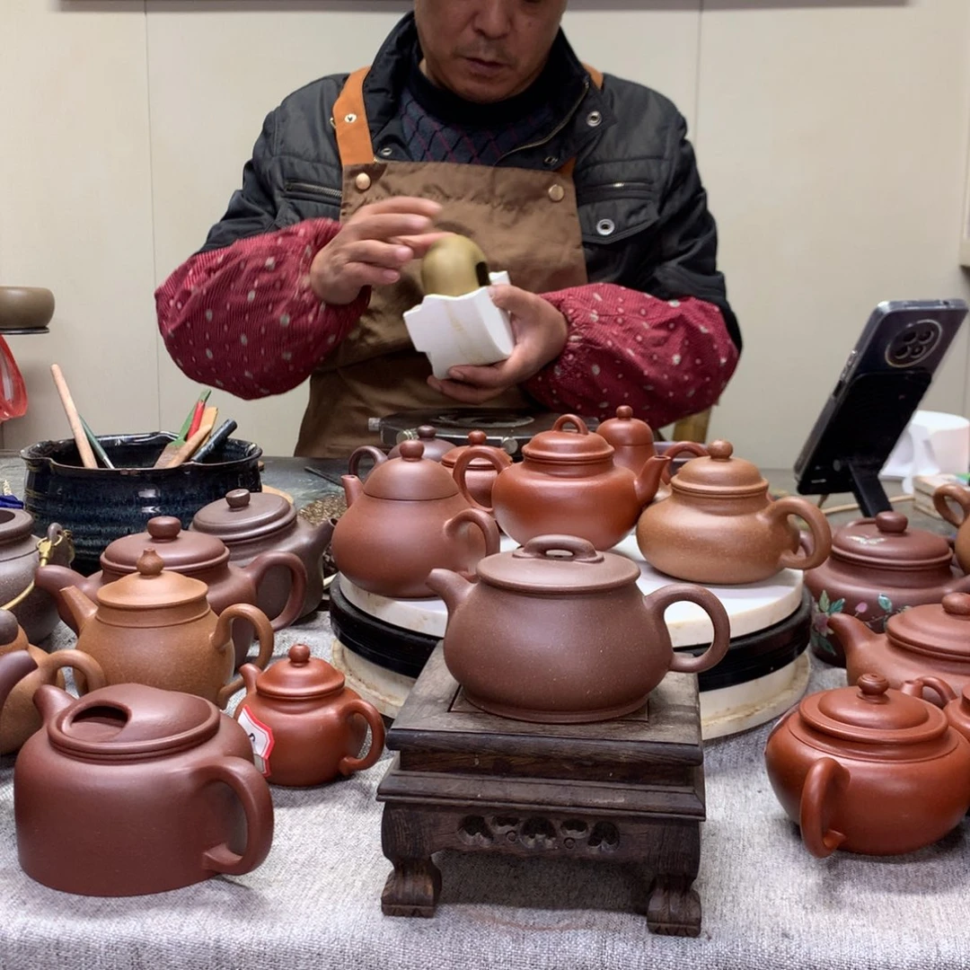 紫泥茶壶儒相150 C半手工制作
