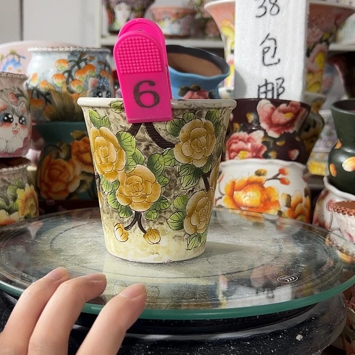 满38包邮 景德镇幸运花盆