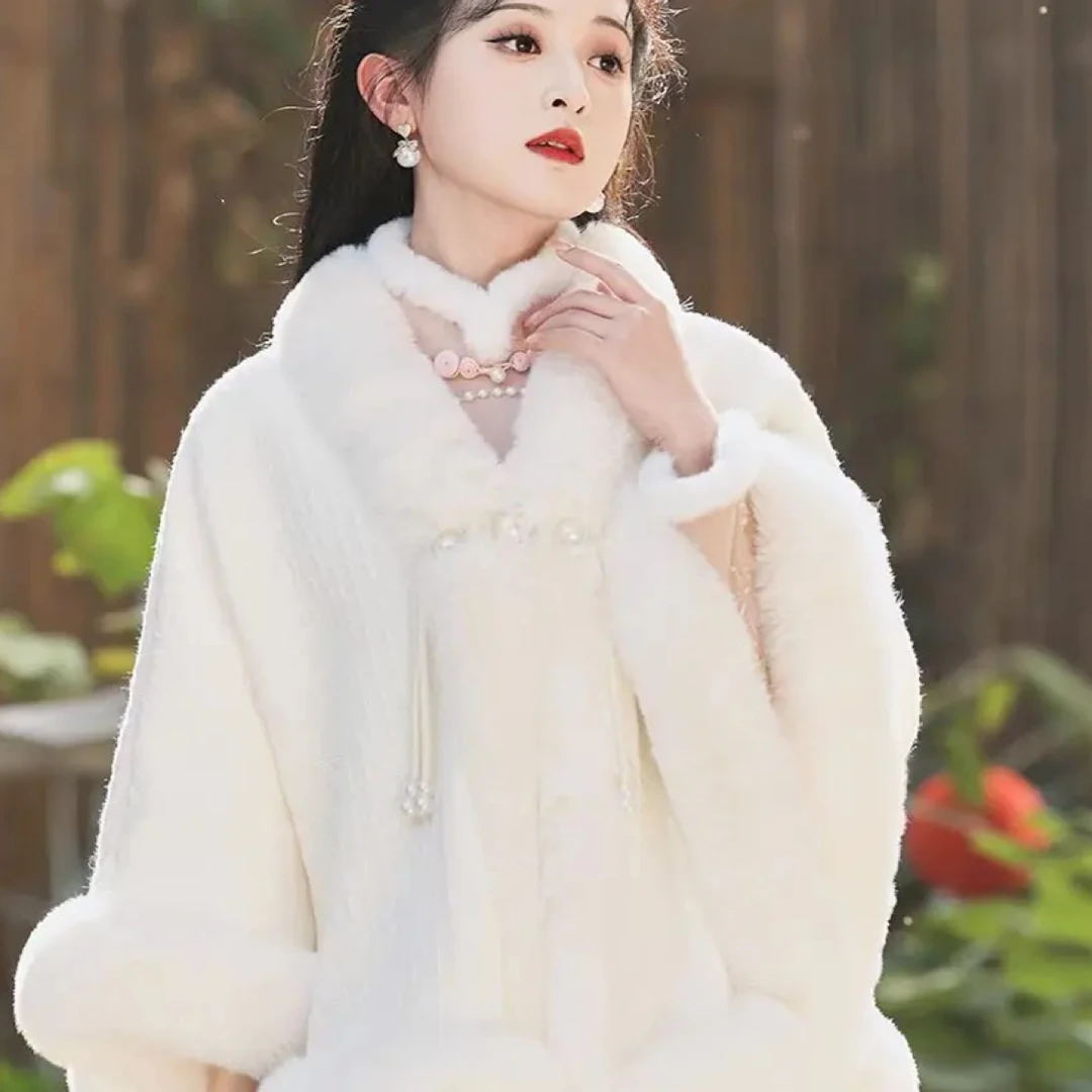 富贵千金正品原创斗篷加绒加厚百搭旗袍