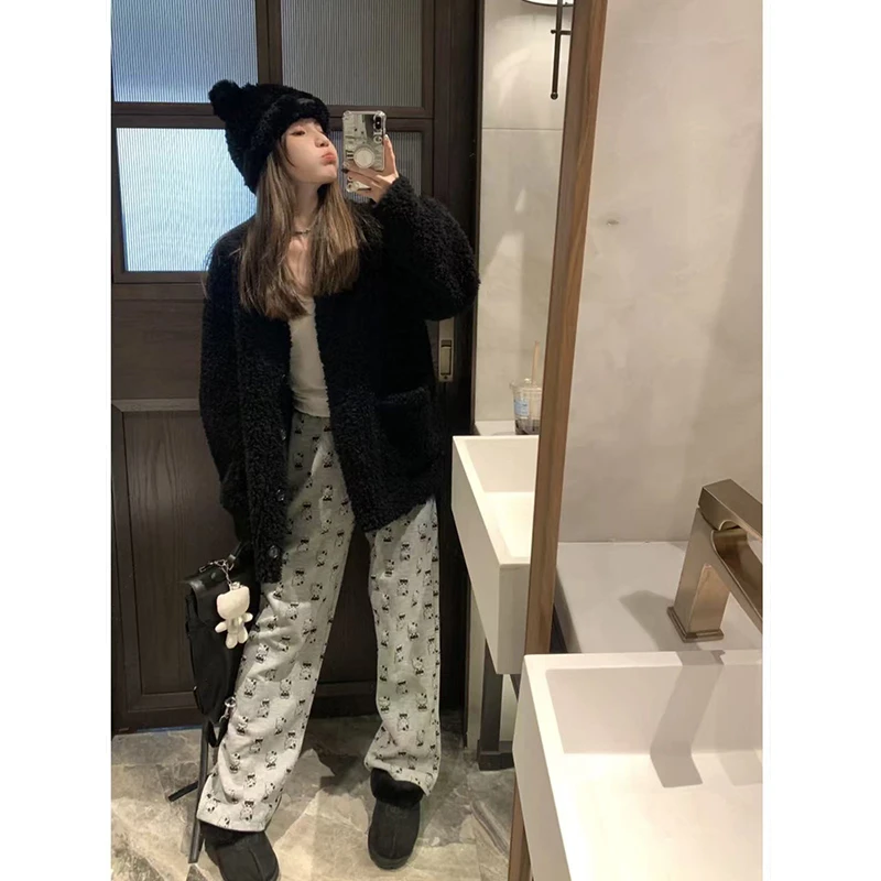 【甜豆专属】韩系复古百搭羊毛一体外套女冬款羊羔毛羊剪绒大衣