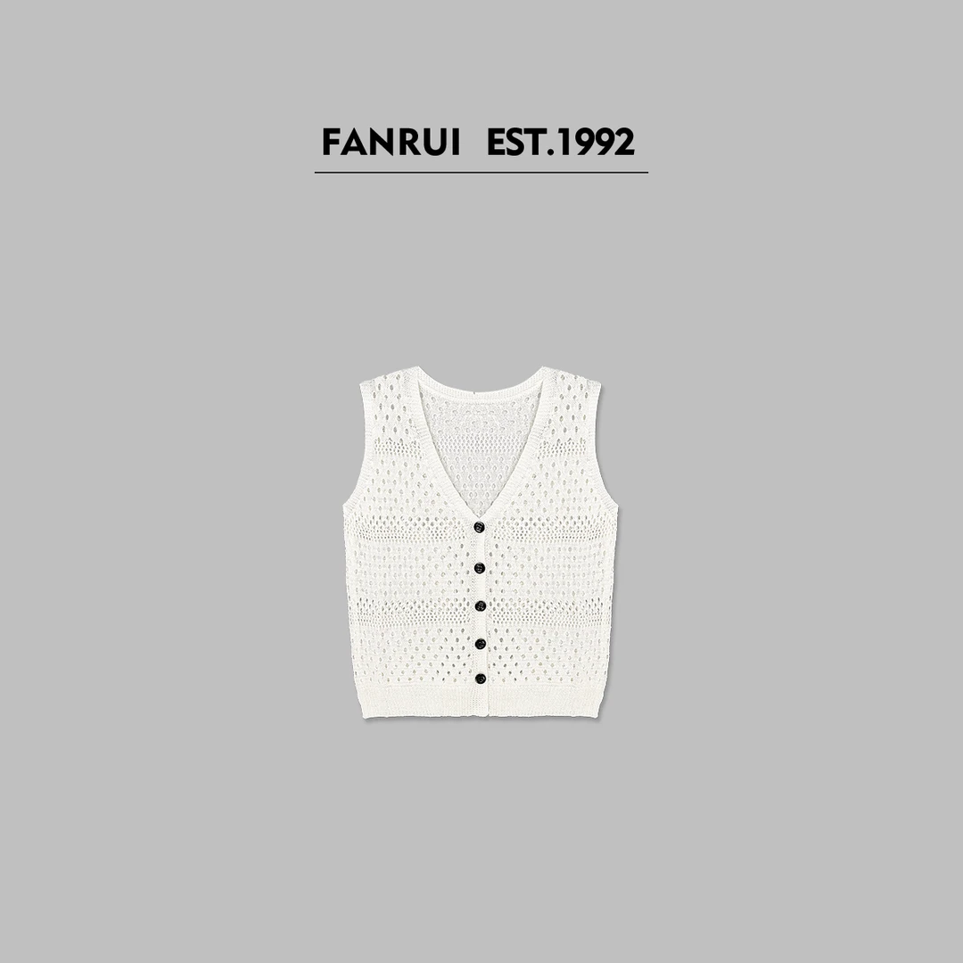 FANRUI/泛芮「半纸风霜」小众镂空透气高级感新款无袖马甲女LP16284