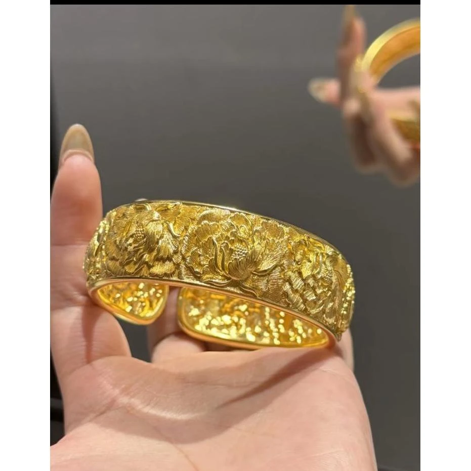 足银手镯 【牡丹开口手镯】2025气质轻奢时尚经典